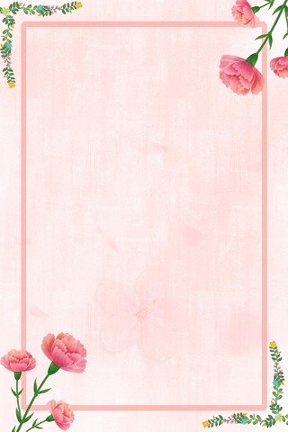 粉色小清新蔷薇康乃馨花瓣母亲节海报背景